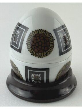 Limoges France Egg Trinket Box Porcelain Floral Flower 2pc Vintage